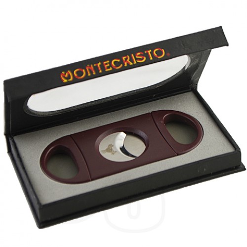MONTECRISTO DOUBLE EDGE GUILLOTINE CUTTER - WITH CASE - BURGUNDY