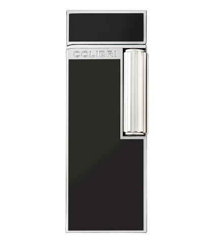 COLIBRI CONTINENTAL SOFT FLAME LIGHTER BLACK + CHROME