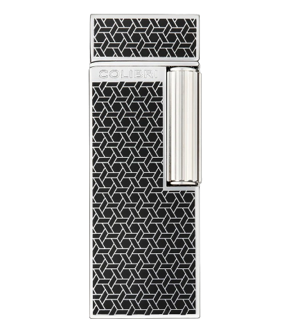 COLIBRI CONTINENTAL SOFT FLAME LIGHTER CHROME PATTERNED