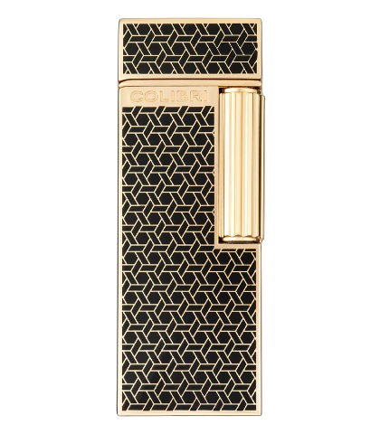 COLIBRI CONTINENTAL SOFT FLAME LIGHTER GOLD PATTERNED